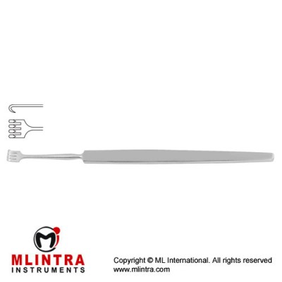 Knapp Fine Wound Retractor 4 Sharp Prongs Stainless Steel, 13.5 cm - 5 1/4"